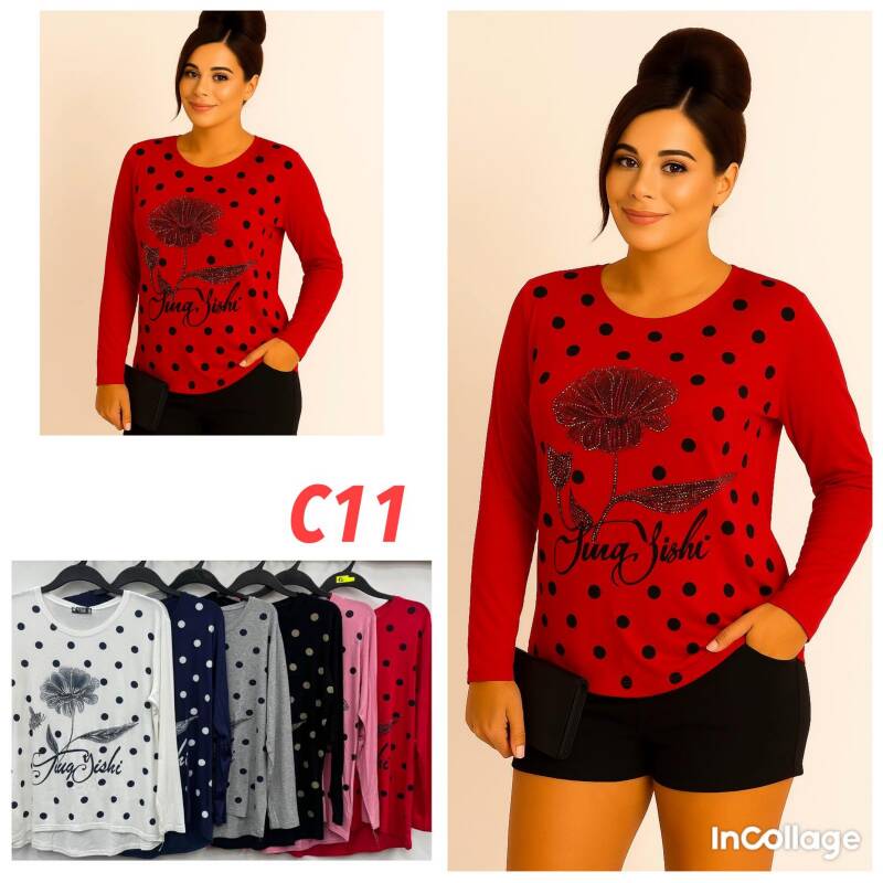 Bluzki damskie Roz XL-3XL, Mix Kolor .Paczka 10 szt